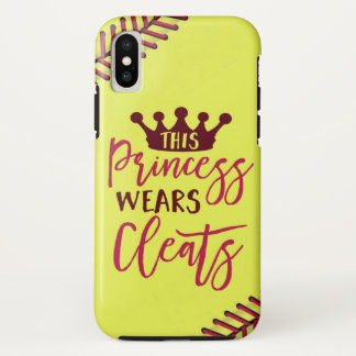 Funda Para iPhone X Softball esta princesa Wears Cleats Quote