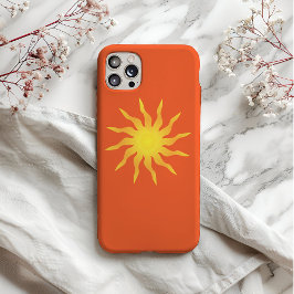 Funda Para iPhone 12 Sol amarillo y Naranja Funky Flamante