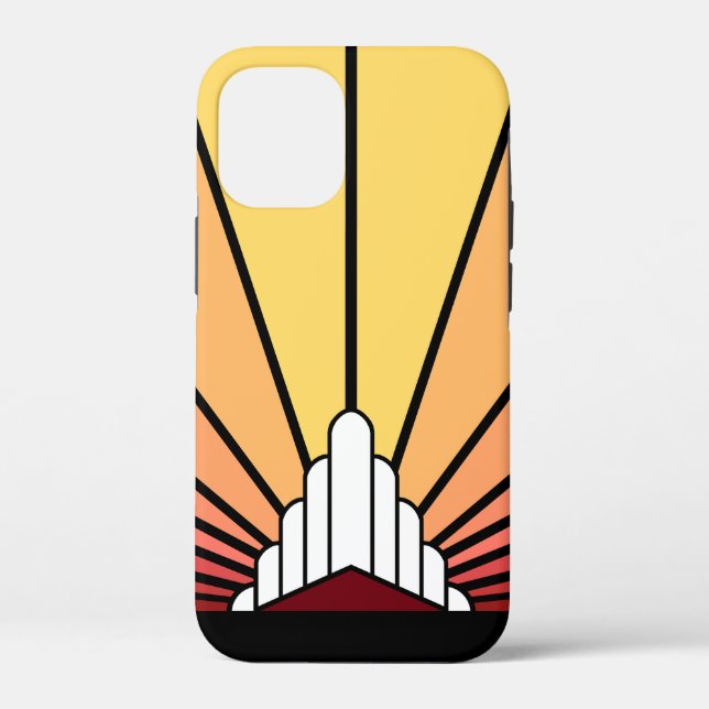 Funda De Case-Mate Para iPhone Sol Art Decó al amanecer (Reverso )