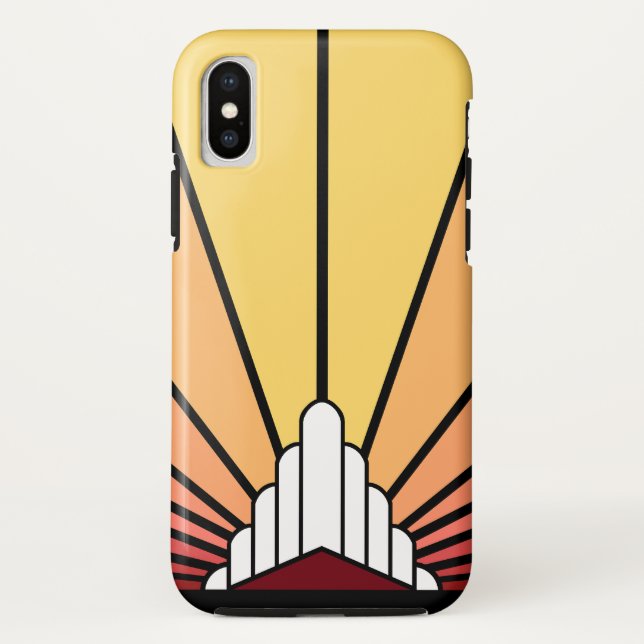Funda De Case-Mate Para iPhone Sol Art Decó al amanecer (Reverso)