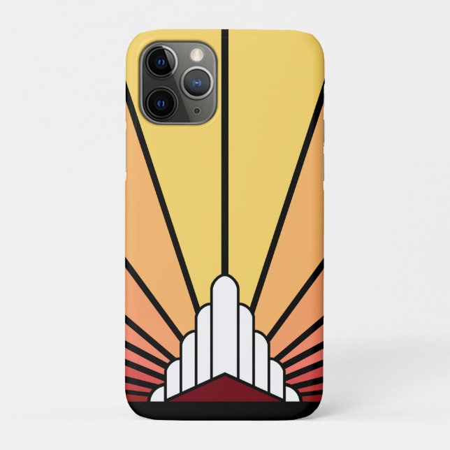 Funda De Case-Mate Para iPhone Sol Art Decó al amanecer (Reverso)