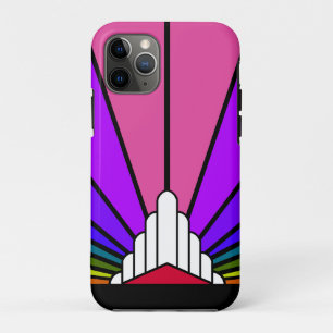 Funda Para iPhone 11 Pro Sol Art Decó en arco iris