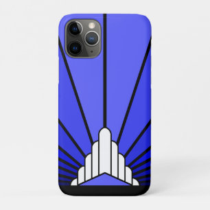 Funda Para iPhone 11 Pro Sol Art Decó en azul