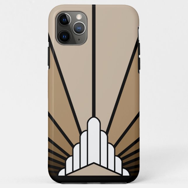 Funda De Case-Mate Para iPhone Sol Art Déco en bronceado (Reverso)