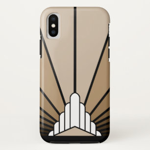 Funda Para iPhone X Sol Art Déco en bronceado