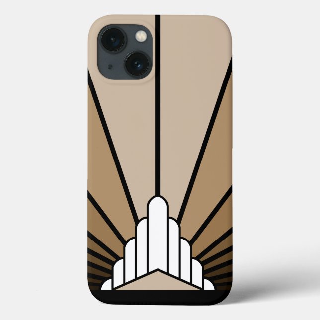 Funda De Case-Mate Para iPhone Sol Art Déco en bronceado (Reverso)