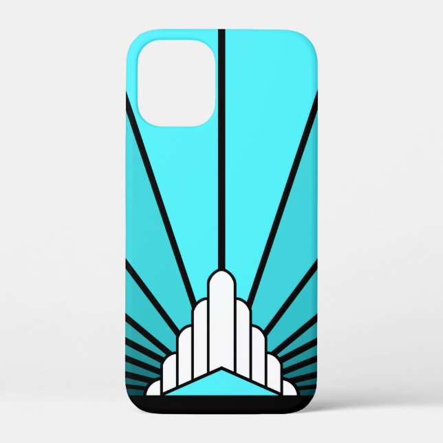 Funda De Case-Mate Para iPhone Sol Art Déco en el agua (Reverso )
