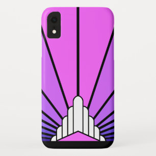 Funda Para iPhone XR Sol Art Decó en estuche para iPhone/iPad púrpura y