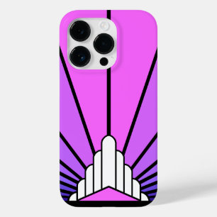 Funda Para iPhone 14 Pro De Case-Mate Sol Art Decó en morado y rosa