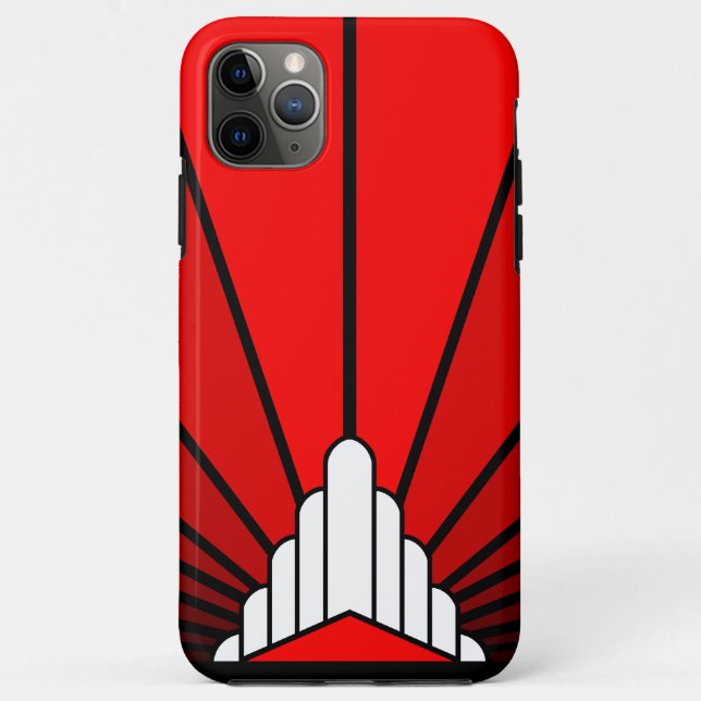 Funda De Case-Mate Para iPhone Sol Art Decó en rojo (Reverso)