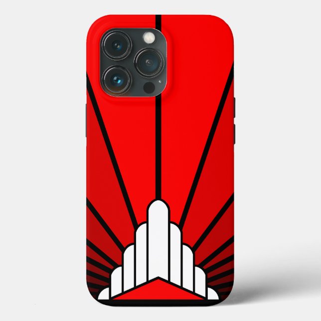 Funda De Case-Mate Para iPhone Sol Art Decó en rojo (Reverso )