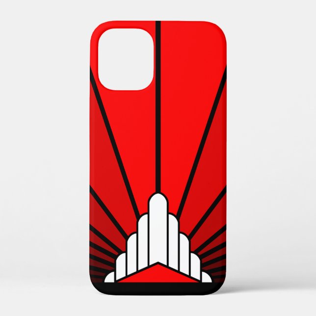 Funda De Case-Mate Para iPhone Sol Art Decó en rojo (Reverso )