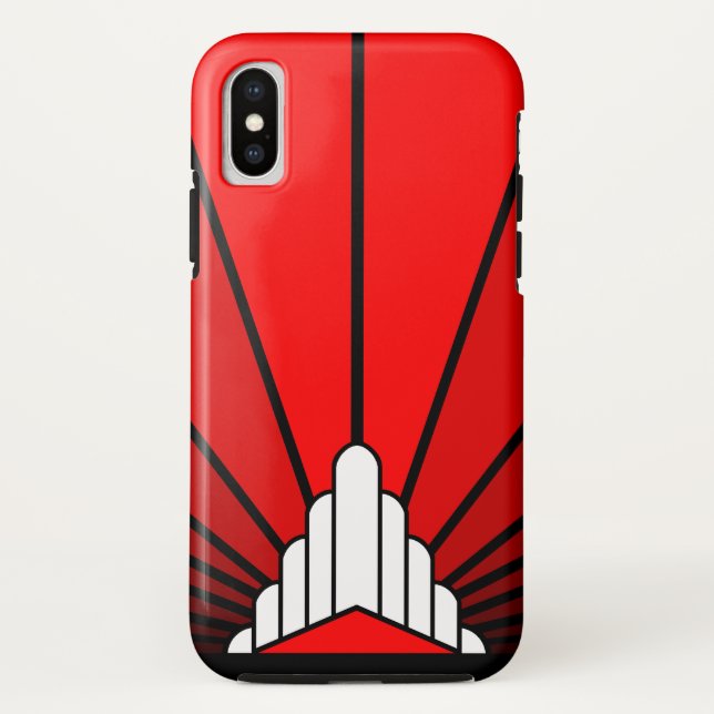 Funda De Case-Mate Para iPhone Sol Art Decó en rojo (Reverso)