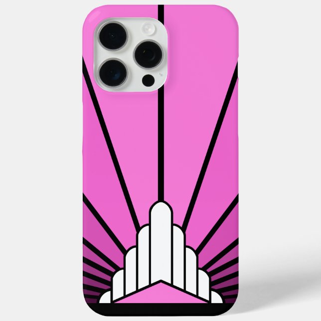Funda De Case-Mate Para iPhone Sol Art Decó en rosa (Reverso )