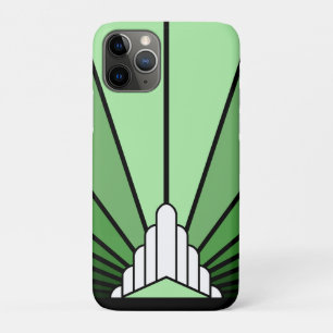 Funda Para iPhone 11 Pro Sol Art Decó en verde