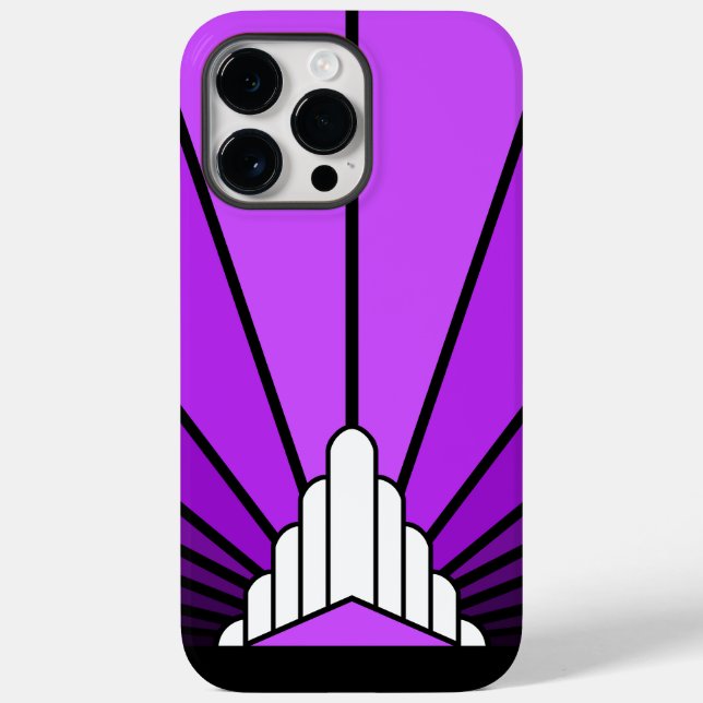 Funda De Case-Mate Para iPhone Sol Art Decó en violeta (Reverso )