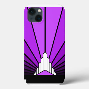 Funda Para iPhone 13 Sol Art Decó en violeta