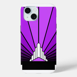 Funda Para iPhone 15 Sol Art Decó en violeta
