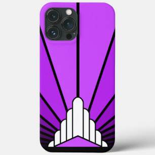 Funda Para iPhone 13 Pro Max Sol Art Decó en violeta