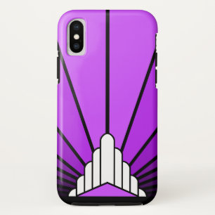 Funda Para iPhone X Sol Art Decó en violeta