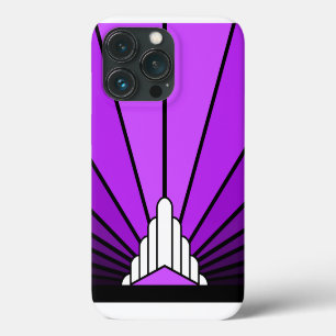 Funda Para iPhone 13 Pro Sol Art Decó en violeta