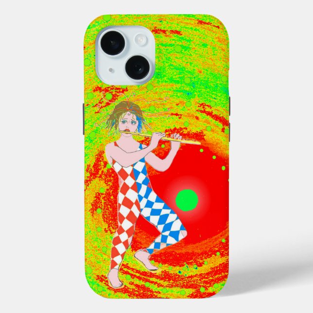 Funda De Case-Mate Para iPhone Sol rojo y arte de bufón  (Reverso )
