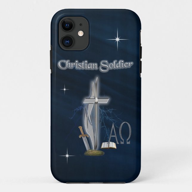 Funda De Case-Mate Para iPhone Soldado cristiano (Reverso)
