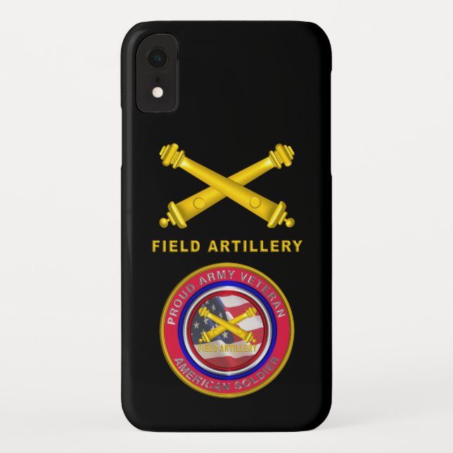 Funda De Case-Mate Para iPhone Soldado de artillería de campo veterano del ejérci (Reverso)