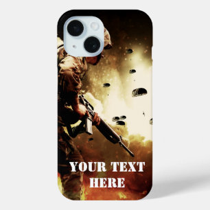 Funda Para iPhone 15 Soldado de combate en tierra de juegos