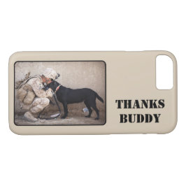 Funda Para iPhone 8/7 Soldado en fábricas con su perro militar