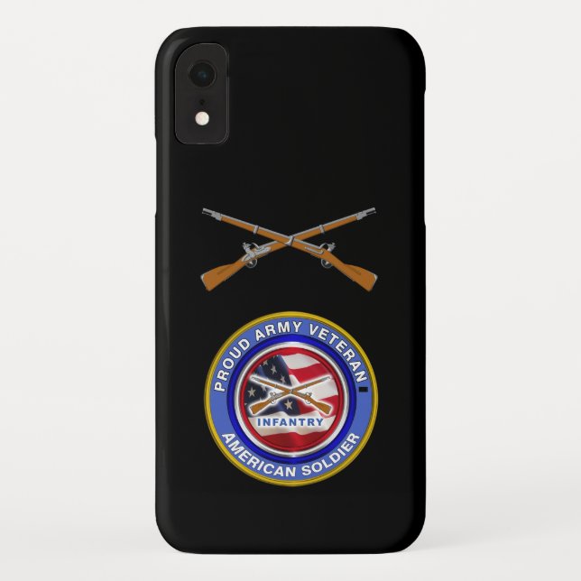 Funda De Case-Mate Para iPhone Soldado veterano de infantería del ejército orgull (Reverso)