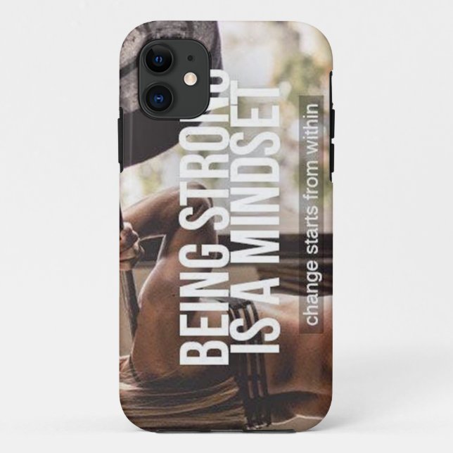 Funda De Case-Mate Para iPhone Sólida mentalidad - Inspirador del fitness femenin (Reverso)