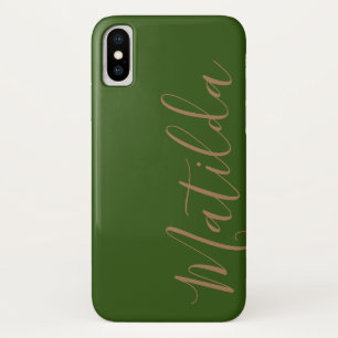Funda Para iPhone X Sólido color Sencillo Negro Oro Nombre Personaliza