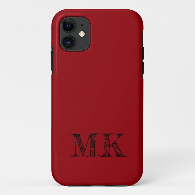 Funda De Case-Mate Para iPhone Sólido Sangria | Inicial mínimo moderno (Reverso)