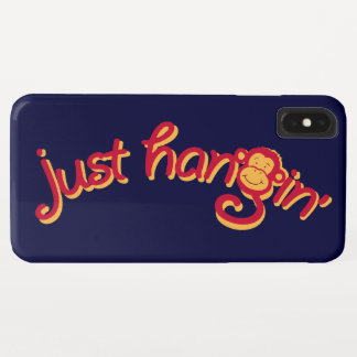 Funda Para iPhone XS Max Solo colgando el ípode del logo de un mono rojo/am