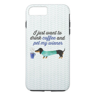 Funda Para iPhone 8 Plus/7 Plus Solo quiero tomar café y mascota mi limpiador (azu