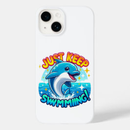 Funda Para iPhone 14 De Case-Mate Solo Sigue Nadando Delfín