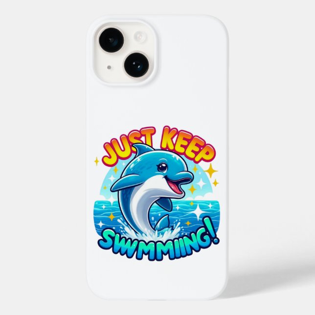 Funda De Case-Mate Para iPhone Solo Sigue Nadando Delfín (Reverso )