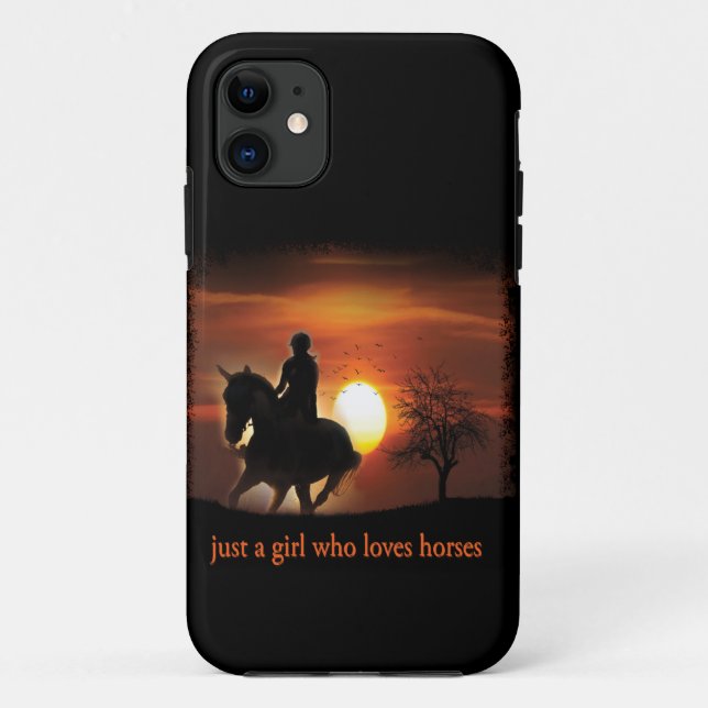 Funda De Case-Mate Para iPhone solo un chica que ama los caballos (Reverso)