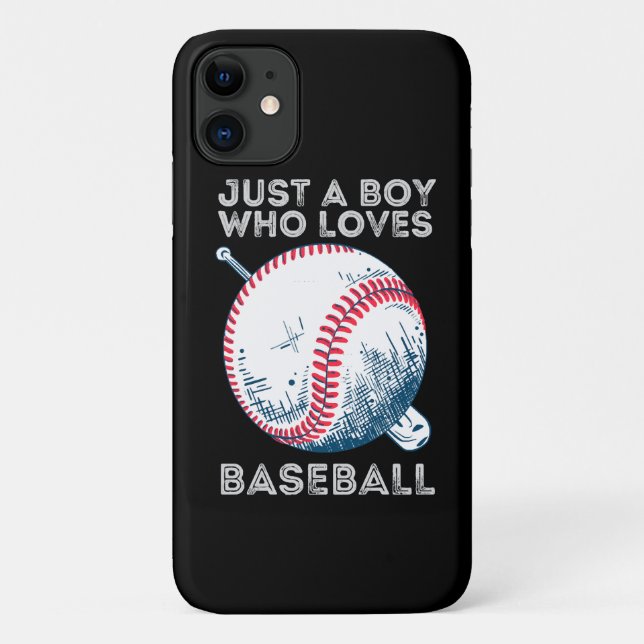 Funda De Case-Mate Para iPhone Solo un chico que ama el béisbol (Reverso)