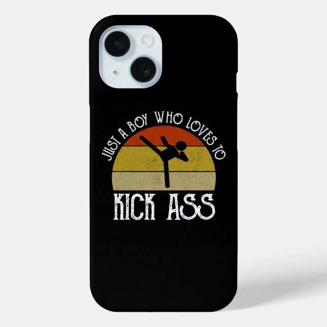 Funda De Case-Mate Para iPhone Solo un chico que ama patear traseros (Reverso )
