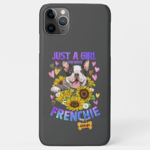 Funda Para iPhone 11 Pro Max Solo una chica linda ama el girasol del bulldog fr