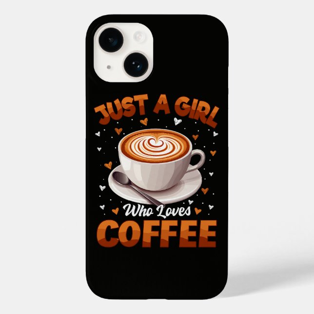 Funda De Case-Mate Para iPhone Sólo una chica que ama el café (Reverso )