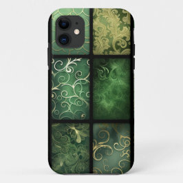 FUNDA PARA iPhone 11 SOMBRAS DE CUBOS ORNADOS IRLANDESES VERDES Y ORÍGE