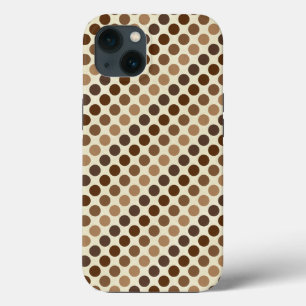 Funda Para iPhone 13 Sombras de puntos de polka marrón por Shirley Tayl