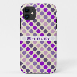Funda Para iPhone 11 Sombras de puntos de polka morado por Shirley Tayl