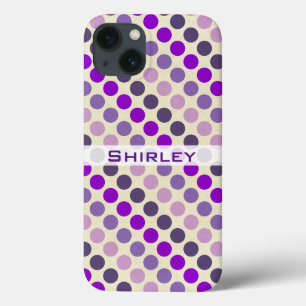 Funda Para iPhone 13 Sombras de puntos de polka morado por Shirley Tayl