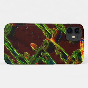Funda Para iPhone 11 Sombras de verde drenadas en llama de fuego