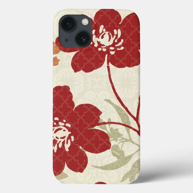 Funda De Case-Mate Para iPhone Sombras florales en rojo y naranja (Reverso)