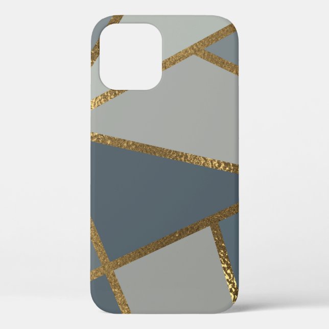 Funda De Case-Mate Para iPhone Sombras grises neutrales bronce dorado geométrico (Reverso )